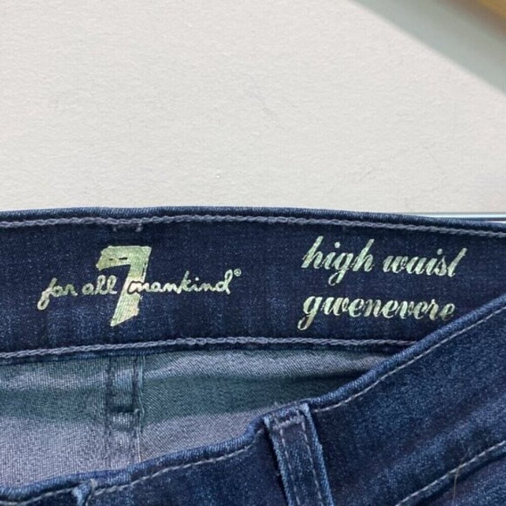 7 For All Mankind Jeans Gwenevere high waisted dark blue Jeans Size 25 - Picture 5 of 13